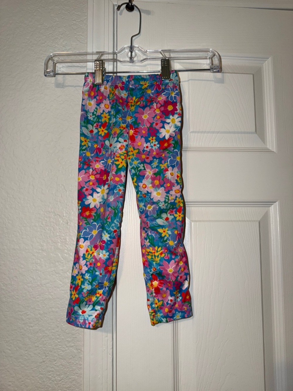 Mika & Rose Girls Floral Stretch Leggings - Bright Multi